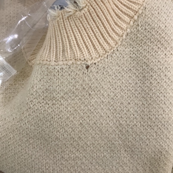 4. Miss Sparkling tattered smiley face Distressed Crew Neck and cuffs sweater - Picture 5 of 6